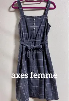axes femme アクシーズ　ジャンパースカート　ワンピース　チェック　M
