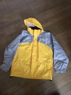 LOGOS フード付きレインジャケット イエロー/グレー　140センチ