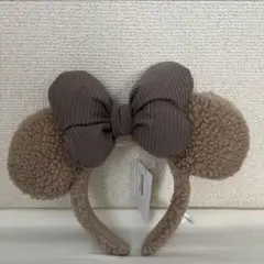 タグ付き　ディズニー　カチューシャ　ボア　もこもこ　ホワイト　ミニー