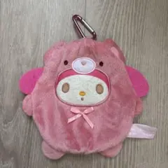 マイメロディ もこもこラテクママスコットポーチ カラビナ付き　ラテクマのサムネイル