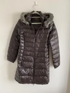 UNIQLO コーヒーブラウン フード付き プレミアムロングダウンコート