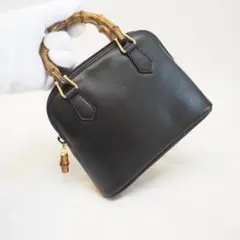 グッチ バンブー ミニ ハンドバッグ 2Way ショルダーバッグ ブラック