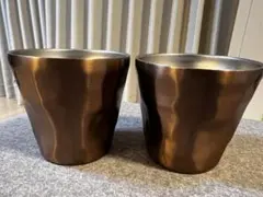 ドウシシャ　飲みごろ 手捻り風ペアグラス 300ml ブロンズ