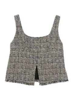 最終値下げ　ツイードフロントスリットビスチェ