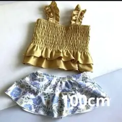 apres les cours トロピカル柄セパレート水着　100センチ