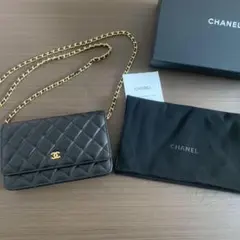全国送料無料です シャネル  チェーンウォレット ラムスキン