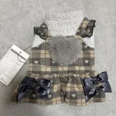 犬服 チェック柄 フリル付き