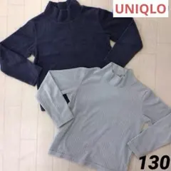 女の子 男の子 130 カットソー ユニクロ ハイネック フリース 2장 세트