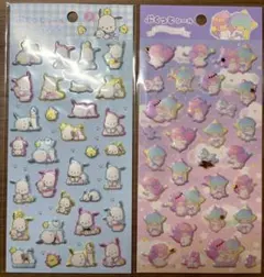 サンリオ　ぷくっとシール　ポチャッコ　キキララ　まとめ2点セット