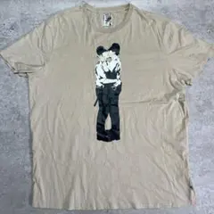 GUESS アートtシャツ ゲス バンクシー 00s グレーベージュ XL