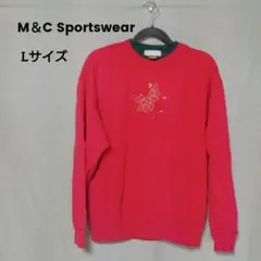 【レア】M＆C Sportswear Lサイズ 赤 鳥刺繍 長袖トレーナー