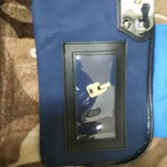 ネイビー キャンバス バッグ 中型 帆布鍵付き