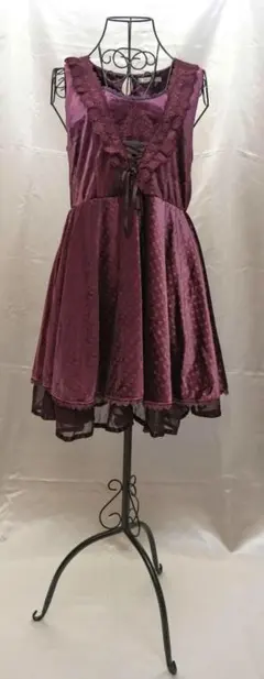 アクシーズファム　ミニワンピース　ベロア　クラシカルデザイン