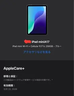 iPad mini A17Pro ブルー 256gb Cellular