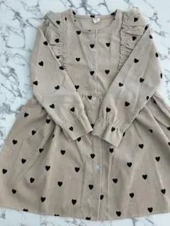 SHEIN♡コーデュロイハートワンピース♡7Y