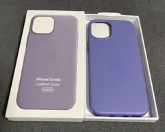 美品　純正 iPhone 13 mini レザーケース パープル　正規品 新品未開封の純正 iPhone 13 mini レザーケース パープル 迷う