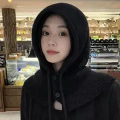 バラクラバ 黒 ブラック 韓国 ニット帽