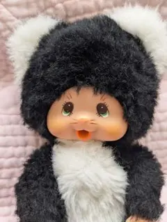 ビンテージ　黒色ミンカ　モンチッチのお友達　猫　ぬいぐるみ　昭和 ビンテージ 黒色ミンカ モンチッチのお友達 猫 ぬいぐるみ 昭和 - メルカリ