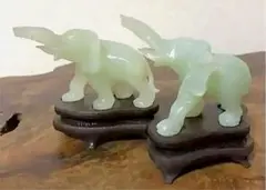 中国美術 古玉 翡翠 台座付き 二頭象 彫刻 2026年最新】中国美術 翡翠彫刻の人気アイテム - メルカリ