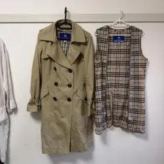 バーバリーブルーレーベル　 ベージュ トレンチコート ダブルブレスト　ライナー