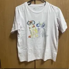 ユニクロ ポール&ジョー UT　Tシャツ　猫　ピンク　Lサイズ