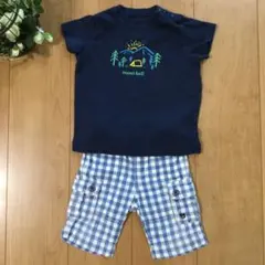 (美品)モンベル紺Ｔシャツ90cmミキハウスパンツ80cm(2枚)