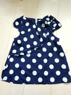 H&M ドット柄 フリル ノースリーブ トップス 116cmのサムネイル