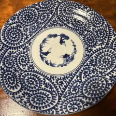 染付 蛸唐草文 松竹梅 大皿陶磁器アンティーク　2枚入り　28.5cm
