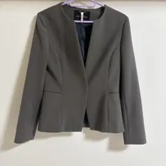 GREEN LABEL RELAXING ノーカラージャケット ダークグレー