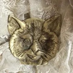 フランスアンティーク猫プレート アスティエ 真鍮 猫顔トレイ - メルカリ