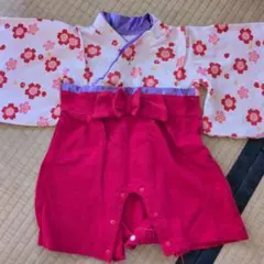 花柄ロンパース 70〜80cm 袴