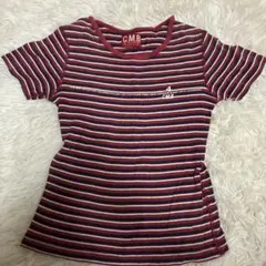 C.M.B. 赤と白のストライプ Tシャツ