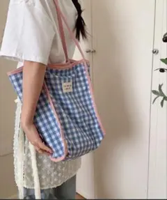 ギンガムチェック トートバッグ