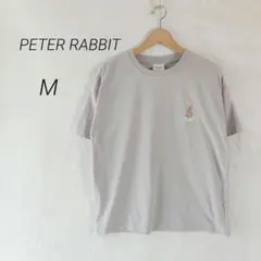 ピーターラビット【L】クルーネックTシャツ 刺繍　コットン混のサムネイル