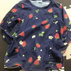 ハッカキッズ　イチゴプリント 長袖カットソー 120