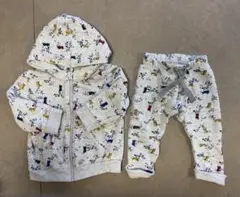 プチバトー　パーカーとパンツのセットアップ
