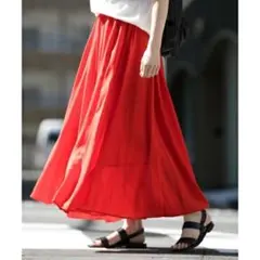 赤 ロングスカート