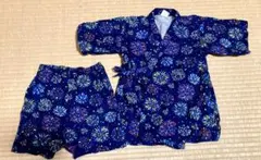 花火柄 保育園　幼稚園　甚平 ネイビー お祭り　110cm 100センチ