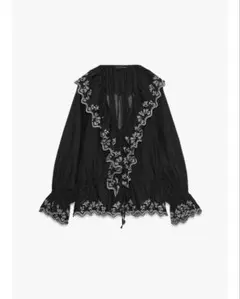 ★新品未使用！　ZARA ザラ　ヴィンテージ　刺繍フリルブラウス