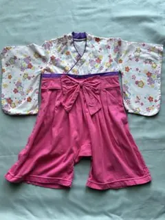 ベビー キッズ 子供 袴風 ロンパース 80cm