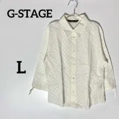 ホワイト ミリタリージャケット Lサイズ メンズ