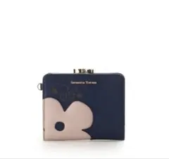 完売☆サマンサタバサ スヌーピー口金折財布 ネイビー