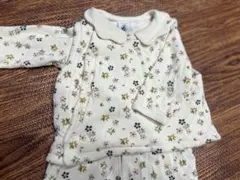 プチバトー 花柄 カバーオール ベスト 長袖 6m 67cm