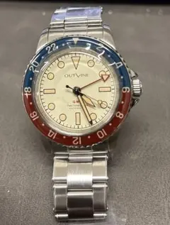 【未使用・定価99,000円】OUTLINE GMT 自動巻 ペプシベゼル OUTLINE GMT-1960 YK20244-1PEBK-NA ペプシベゼル×ブラック 自動巻