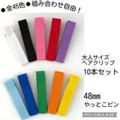 オーダーOK＊推し色カラーのヘアクリップ10本 48mm 担当　メンカラ　推し活