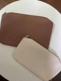 FURLA ポーチセット ブラウン ベージュ2点セット