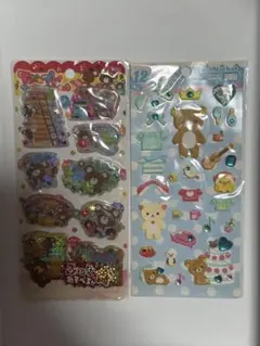 くまのがっこう　シャカシャカシール リラックマ　ハッピーマンスリーシール 2枚