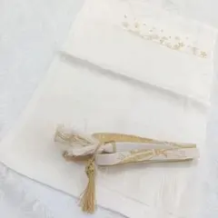 F4 帯揚げ 帯締め セット 小花 白