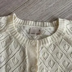 petit main アイボリー カーディガン 80