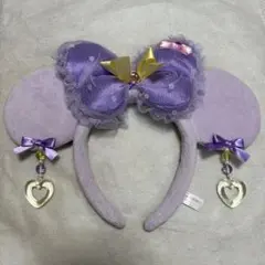 ミニーちゃん カチューシャ　むらさき　ディズニー